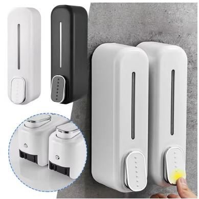 Manual Press Wall-Mounted Soap Dispenser – Plastic, Easy Install (1 Pc)