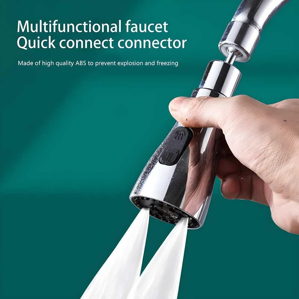 3-in-1 Kitchen Sink Faucet with 3 Spray Modes – Pull Down, 360° Rotation, Water Saving