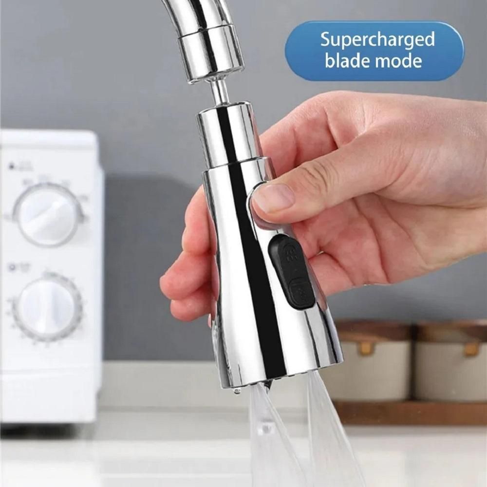 3-in-1 Kitchen Sink Faucet with 3 Spray Modes – Pull Down, 360° Rotation, Water Saving