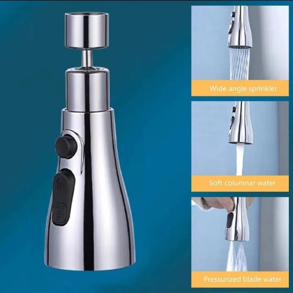 3-in-1 Kitchen Sink Faucet with 3 Spray Modes – Pull Down, 360° Rotation, Water Saving