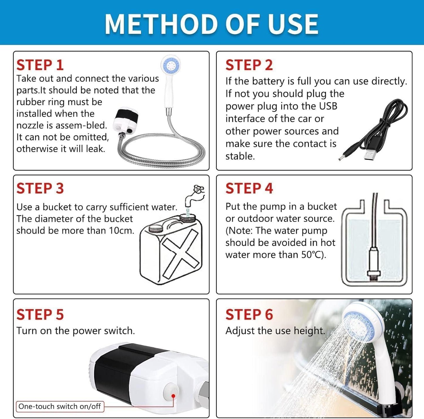 Portable Camping Shower - Lightweight Outdoor Solar Shower for Hiking & Travel