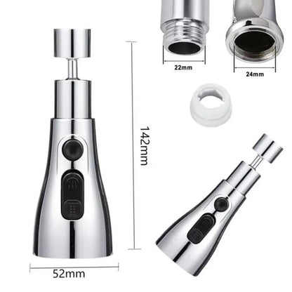 3-in-1 Kitchen Sink Faucet with 3 Spray Modes – Pull Down, 360° Rotation, Water Saving