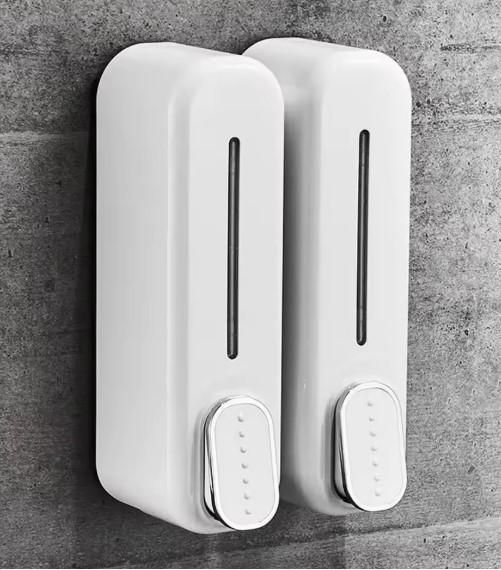 Manual Press Wall-Mounted Soap Dispenser – Plastic, Easy Install (1 Pc)