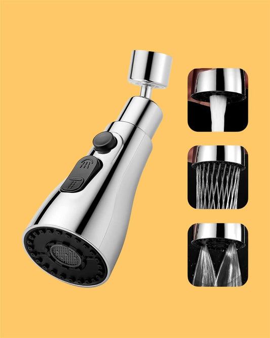 3-in-1 Kitchen Sink Faucet with 3 Spray Modes – Pull Down, 360° Rotation, Water Saving