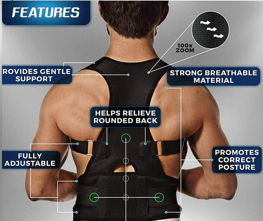 Posture Corrector Belt for Men & Women – Adjustable Back Support Brace | Relieve Back & Shoulder Pain